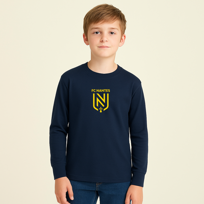 Youth FC Nantes Soccer Logo Cotton Long Sleeve T-Shirt