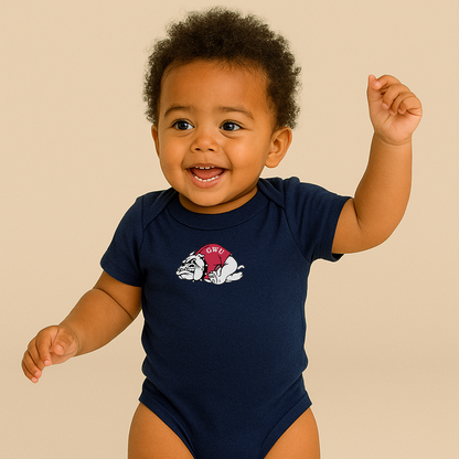 Gardner Webb Bulldogs Logo Baby Romper Onesie