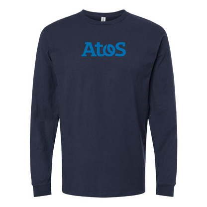 Men's Atos Logo Cotton Long Sleeve T-Shirt
