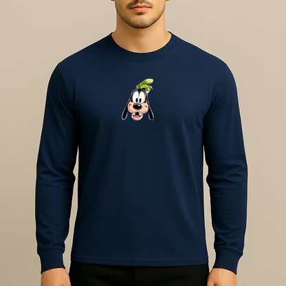 Men's Goofy Disney Smiley Face Long Sleeve T-Shirt