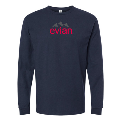Men's Evian Logo Cotton Long Sleeve T-Shirt