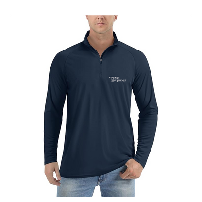 Men's Tear Of Themis Logo  Lightweight Quarter-Zip Athletic Shirt Long Sleeve Performance Wear
