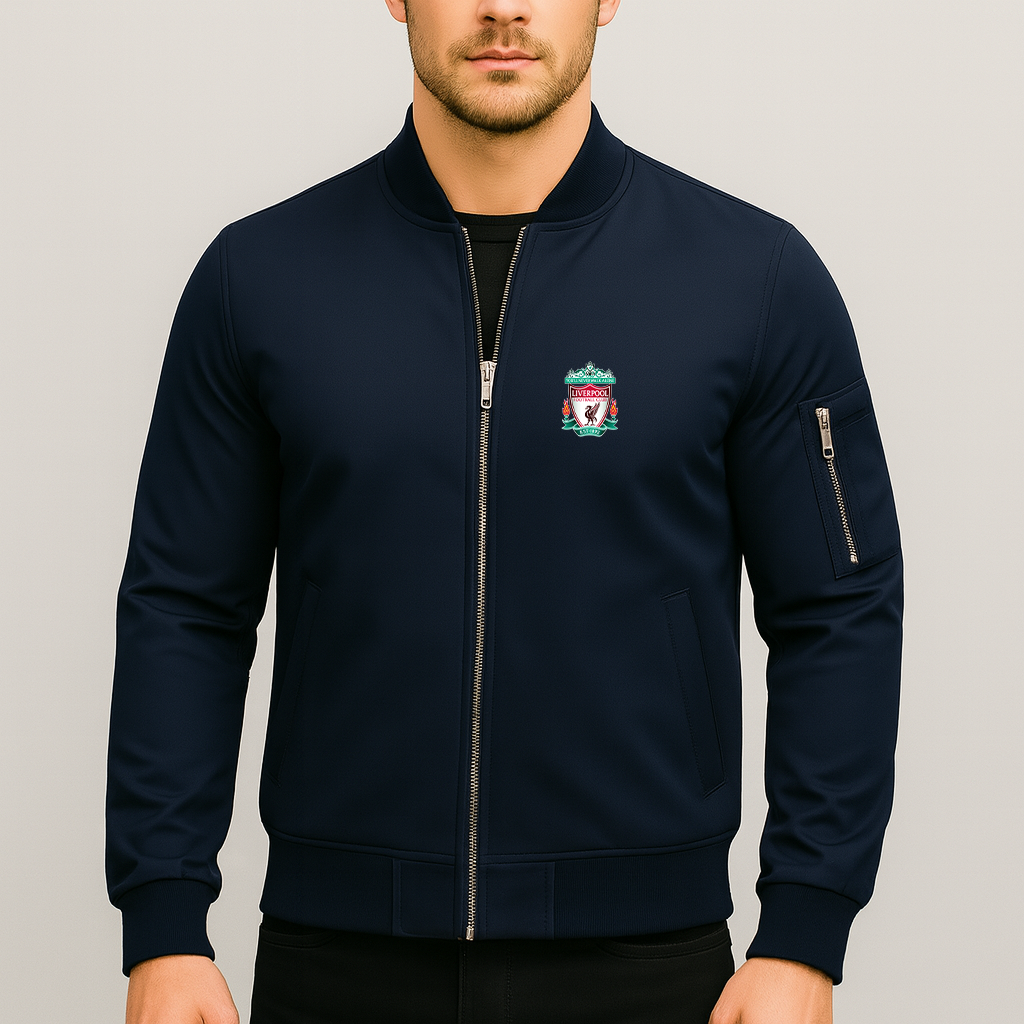Men's Liverpool Football Club Est.1892 Lightweight Bomber Jacket - Navy