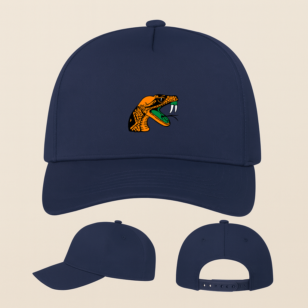 Florida AM Rattlers Logo Five Panel Twill Snapback Cap