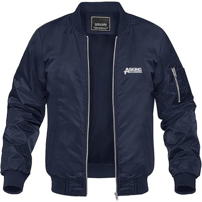 Men's Asking Alexandria  Logo Lightweight Bomber Jacket Windbreaker Softshell Varsity Jacket Coat