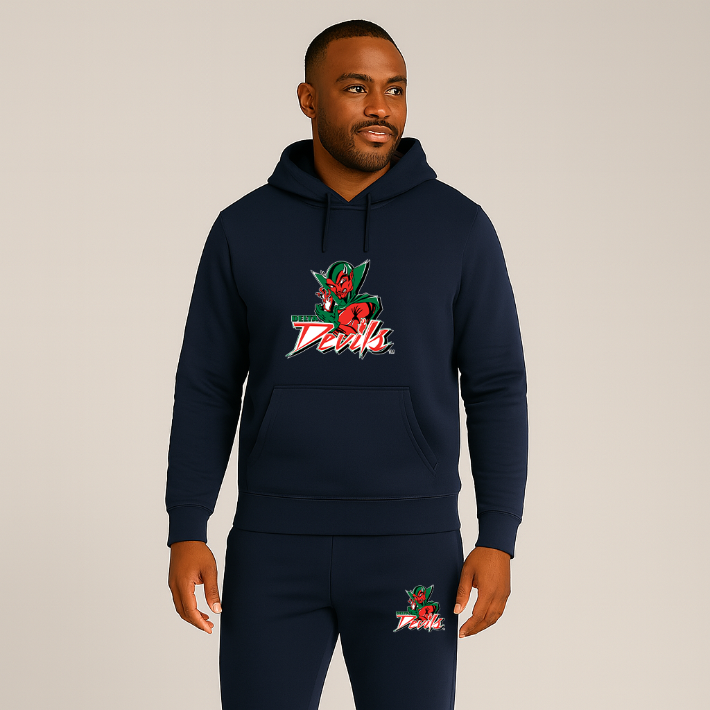 Men's MVSU Delta Devils Logo Hoodie Joggers Set