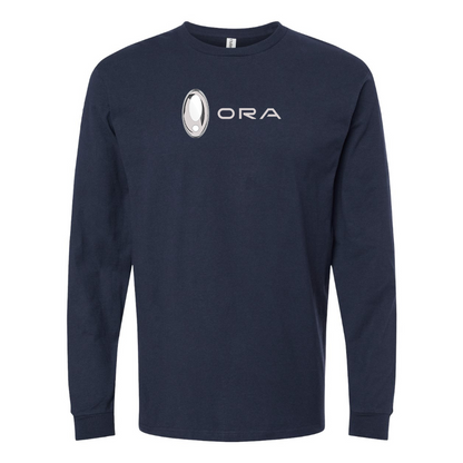 Men's ORA Logo Cotton Long Sleeve T-Shirt