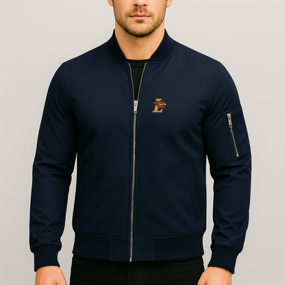 Men's Lehigh Mountain Hawks Logo Lightweight Bomber Jacket Windbreaker Softshell Varsity Jacket Coat