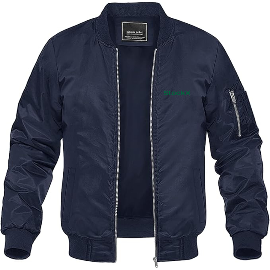 Men's StockX Logo Lightweight Bomber Jacket Windbreaker Softshell Varsity Jacket Coat