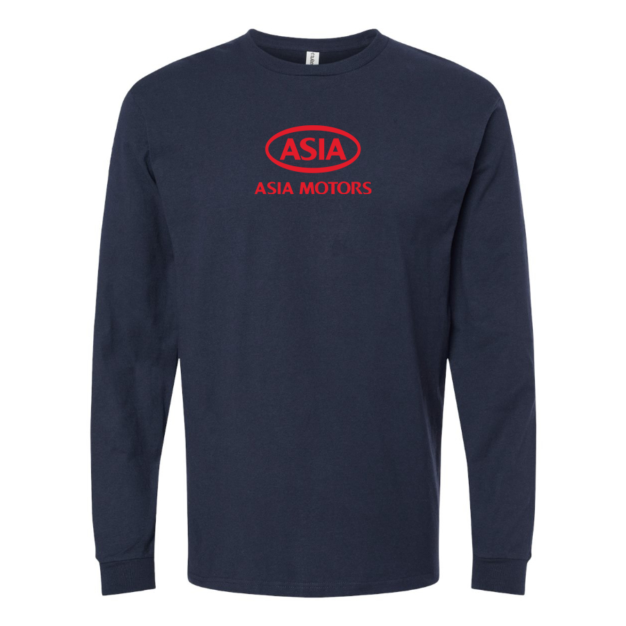 Men's Asia Motors Logo Cotton Long Sleeve T-Shirt