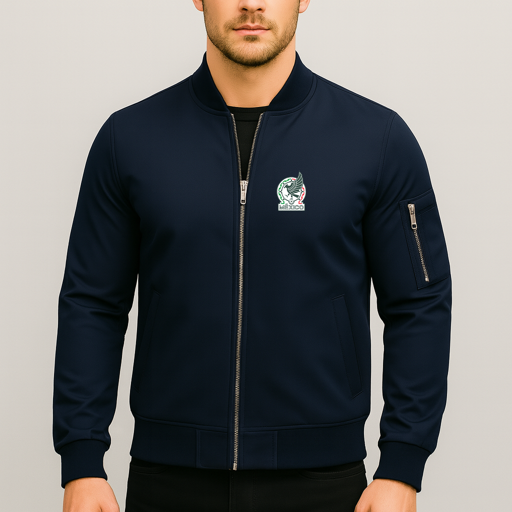Men’s Mexico Soccer Lightweight Bomber Jacket - Navy