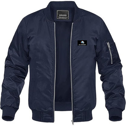 Men's Skinport  Logo Lightweight Bomber Jacket Windbreaker Softshell Varsity Jacket Coat