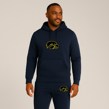 Men's Iowa Hawkeyes Logo Hoodie Joggers Set