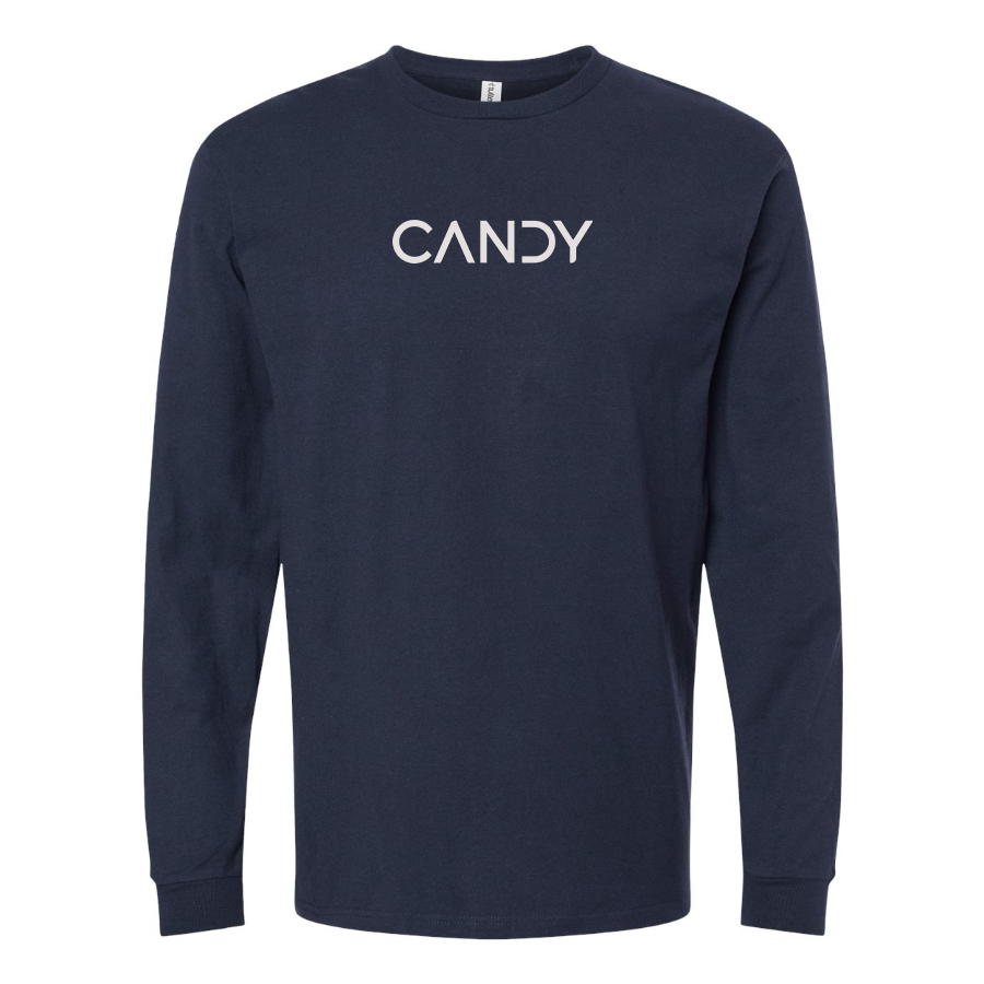 Men's Candy Logo Cotton Long Sleeve T-Shirt