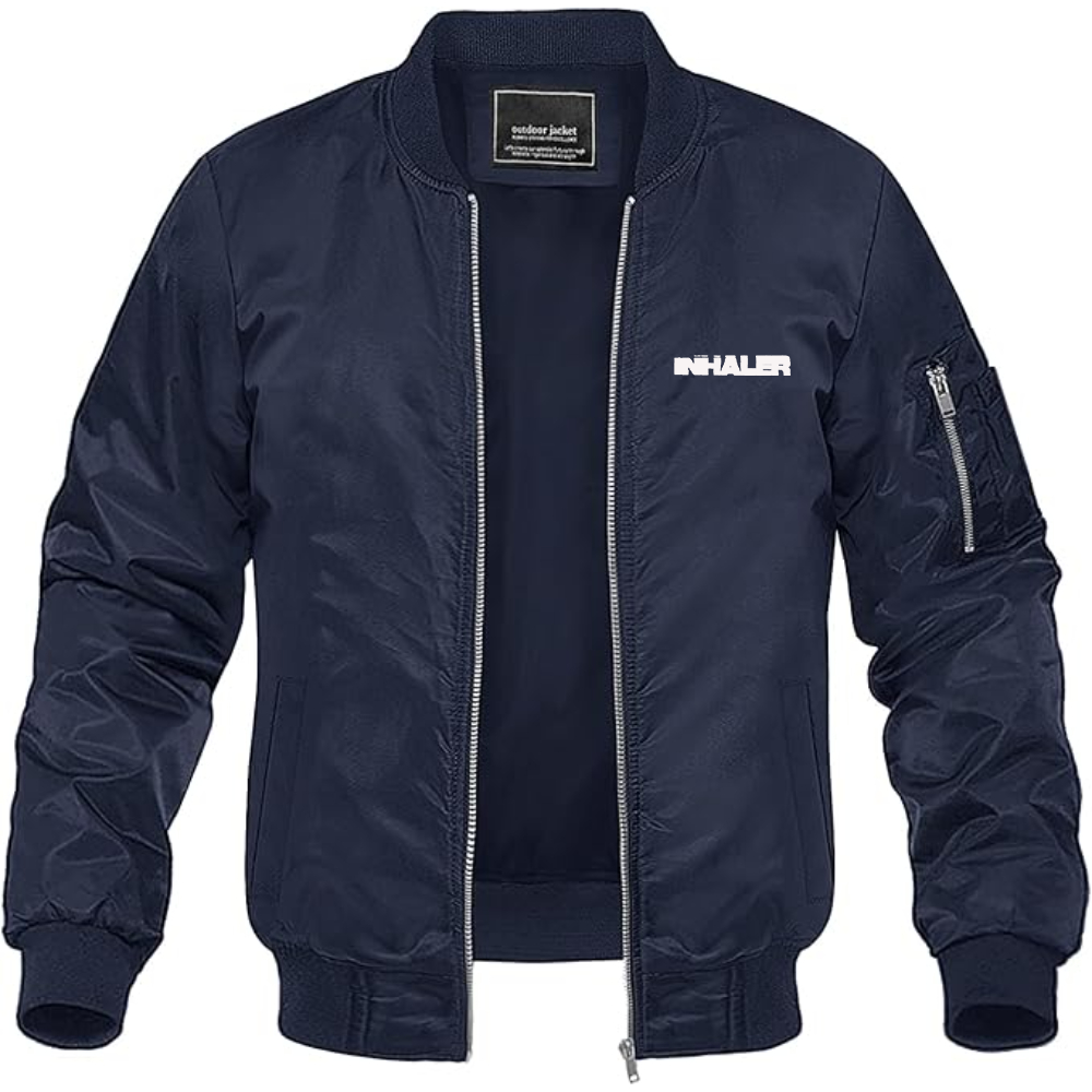 Men's   Inhaler  Logo  Lightweight Bomber Jacket Windbreaker Softshell Varsity Jacket Coat
