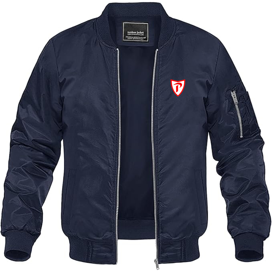 Men's Prince Motor Company Logo Lightweight Bomber Jacket Windbreaker Softshell Varsity Jacket Coat