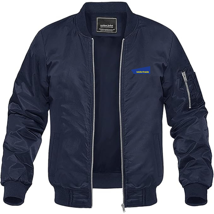 Men's Motortrade Logo Lightweight Bomber Jacket Windbreaker Softshell Varsity Jacket Coat