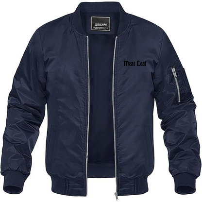 Men's Meat Loaf  Lightweight Bomber Jacket Windbreaker Softshell Varsity Jacket Coat