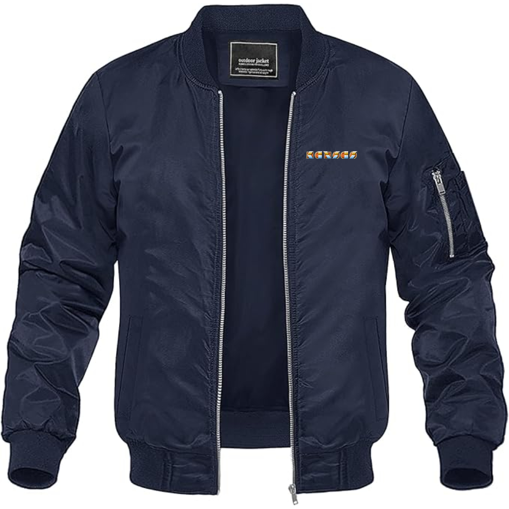 Men's Kansas Lightweight Bomber Jacket Windbreaker Softshell Varsity Jacket Coat