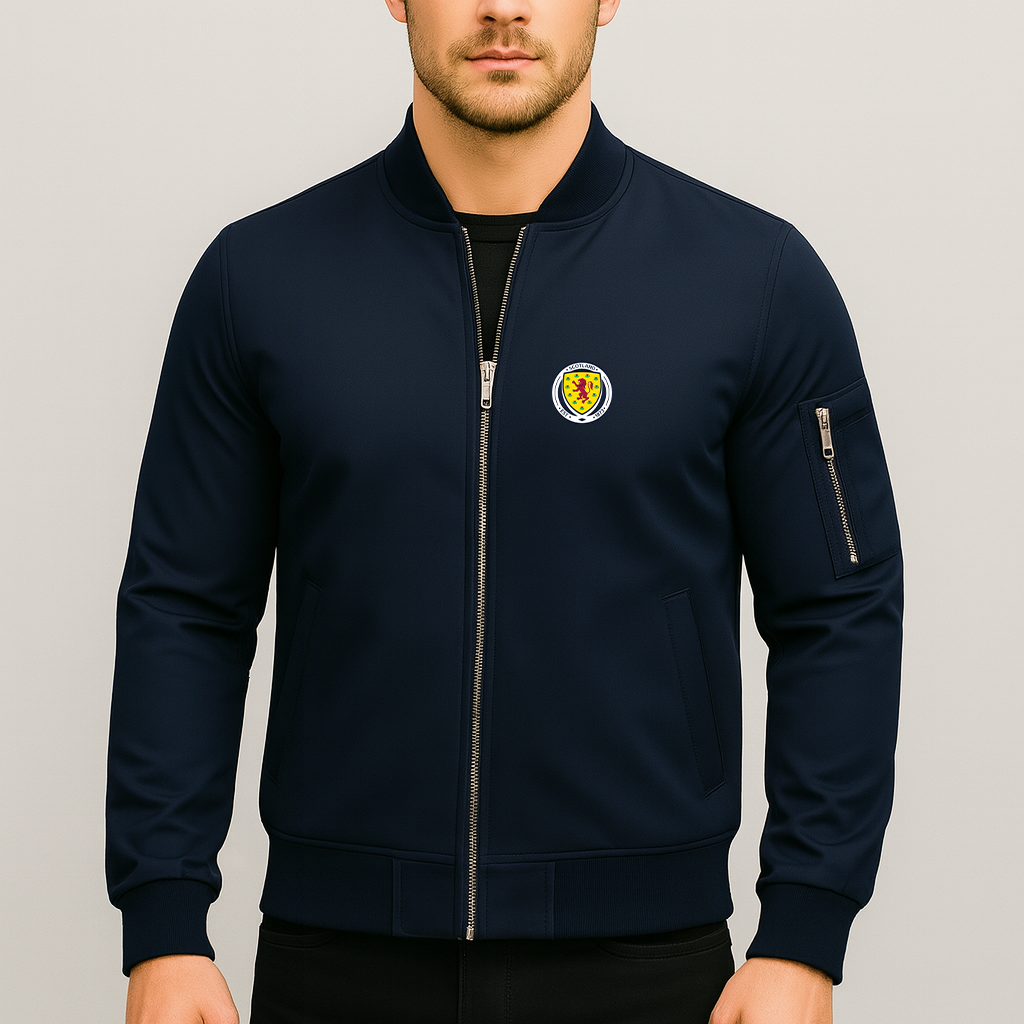 Men's Scotland National Soccer Team Lightweight Bomber Jacket - Navy