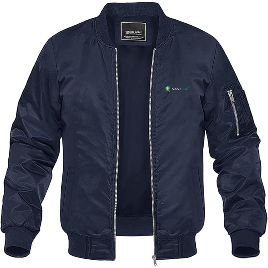 Men's Navitel Logo Lightweight Bomber Jacket Windbreaker Softshell Varsity Jacket Coat