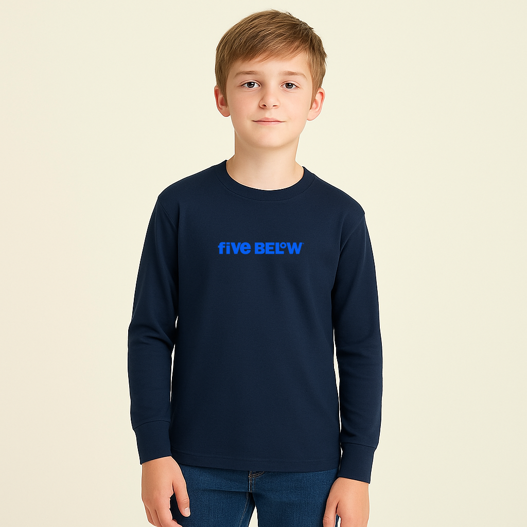Youth Five Below Logo Cotton Long Sleeve T-Shirt