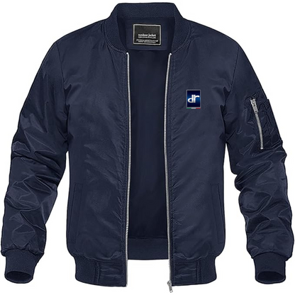 Men's DR Automobiles Logo Lightweight Bomber Jacket Windbreaker Softshell Varsity Jacket Coat