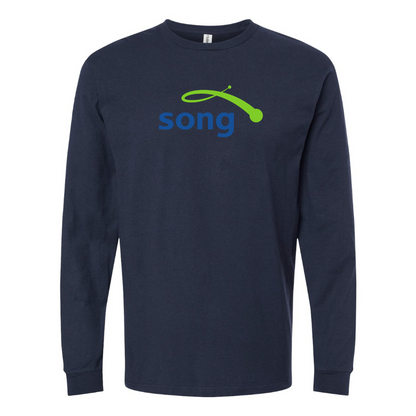 Men's Song Logo Cotton Long Sleeve T-Shirt
