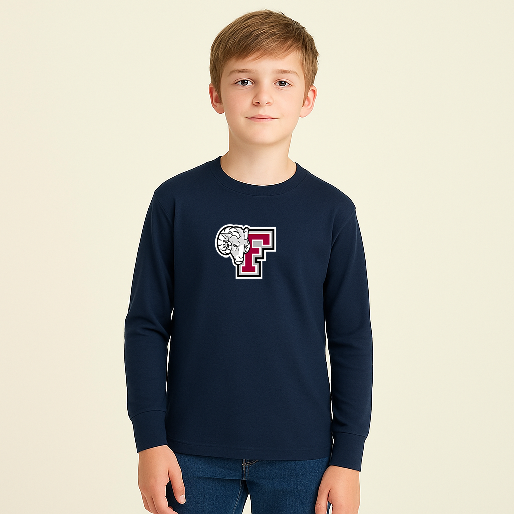Youth Fordham Rams Logo Cotton Long Sleeve T-Shirt
