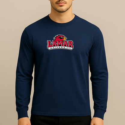 Men's Lamar Cardinals Logo Long Sleeve T-Shirt