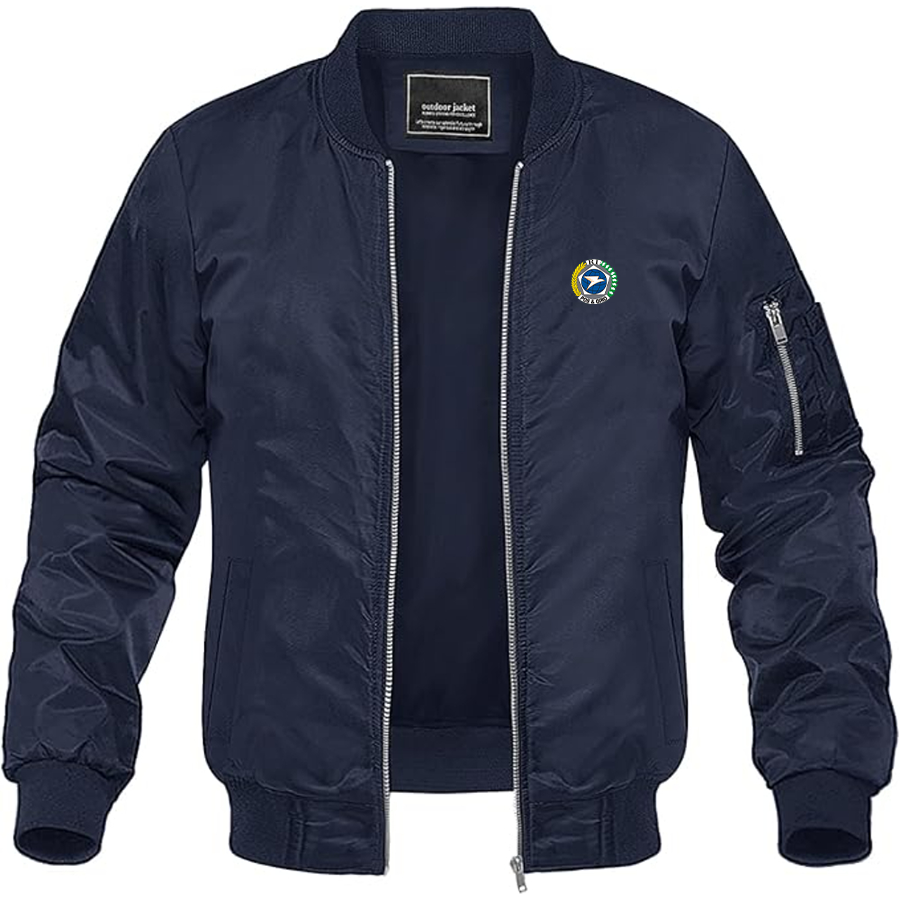 Men's Pos & Giro Logo Lightweight Bomber Jacket Windbreaker Softshell Varsity Jacket Coat