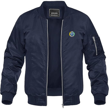 Men's Pos & Giro Logo Lightweight Bomber Jacket Windbreaker Softshell Varsity Jacket Coat
