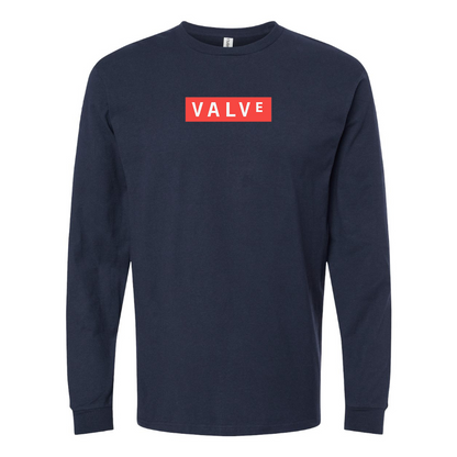 Men's Valve Banner Logo Cotton Long Sleeve T-Shirt