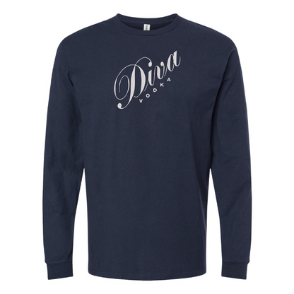 Men's Diva Logo Cotton Long Sleeve T-Shirt