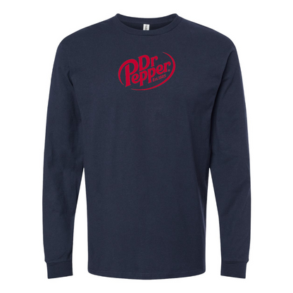 Men's Dr Pepper Logo Cotton Long Sleeve T-Shirt