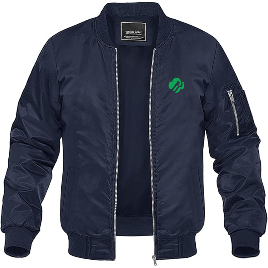 Men's Girl Scouts Logo Lightweight Bomber Jacket Windbreaker Softshell Varsity Jacket Coat