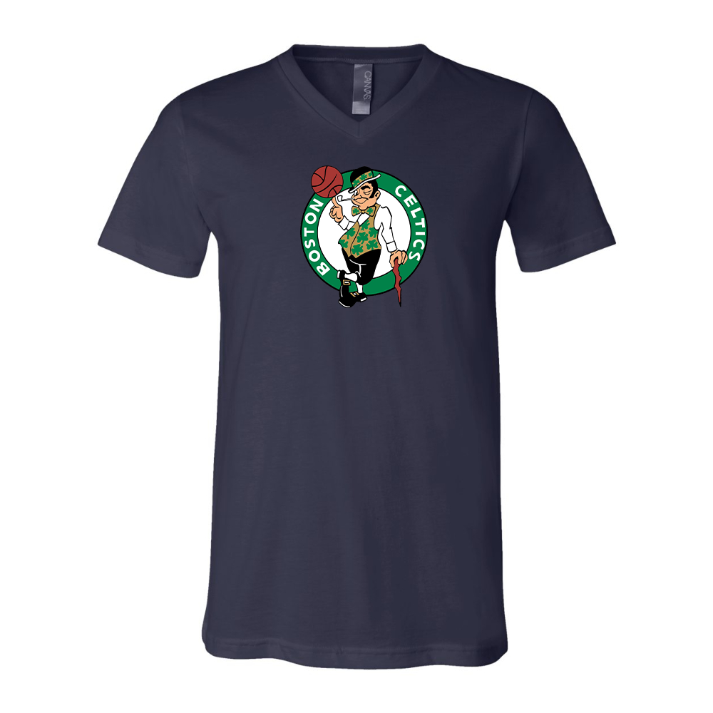 Boston Celtics Logo BELLA  CANVAS - Jersey V-Neck T-Shirt