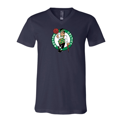 Boston Celtics Logo BELLA  CANVAS - Jersey V-Neck T-Shirt