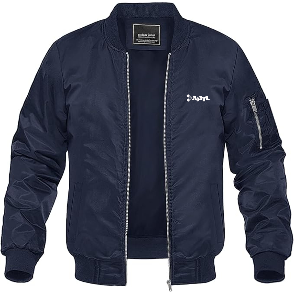 Men's Robur Logo Lightweight Bomber Jacket Windbreaker Softshell Varsity Jacket Coat