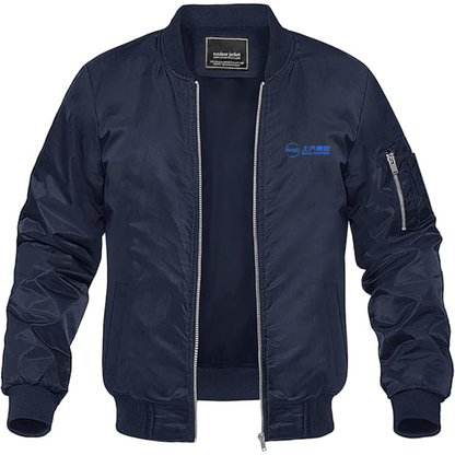 Men's SAIC Motor Logo Lightweight Bomber Jacket Windbreaker Softshell Varsity Jacket Coat