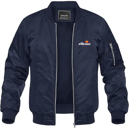 Men's Ellesse Logo Lightweight Bomber Jacket Windbreaker Softshell Varsity Jacket Coat