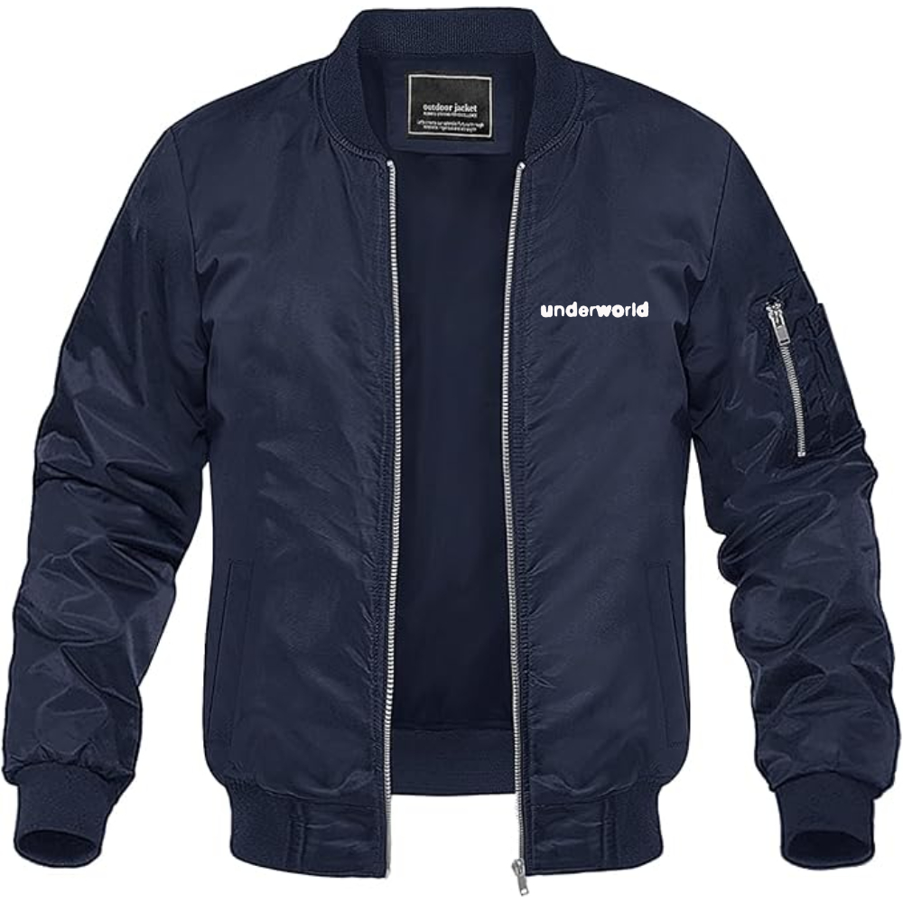 Men's Underworld Logo Lightweight Bomber Jacket Windbreaker Softshell Varsity Jacket Coat