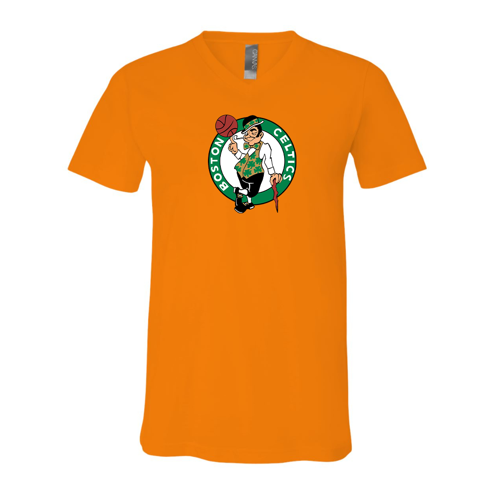 Boston Celtics Logo BELLA  CANVAS - Jersey V-Neck T-Shirt