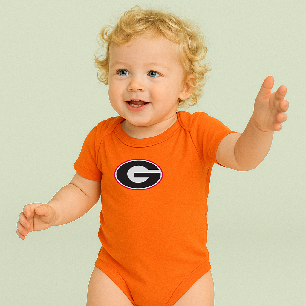 George Georgia Bulldogs Logo Baby Romper Onesie