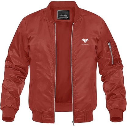 Men's Brammo Logo Lightweight Bomber Jacket Windbreaker Softshell Varsity Jacket Coat