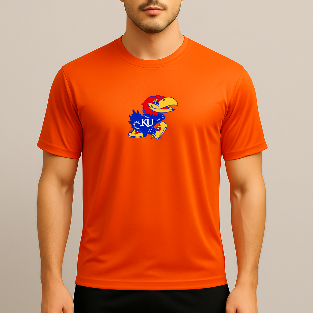 Men's Kansas Jayhawks Logo Polyester T-Shirt