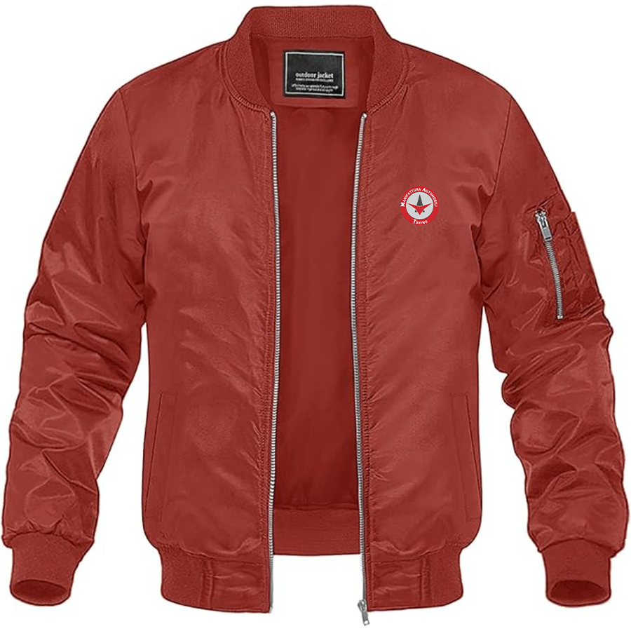 Men's Manifattura Automobili Torino Logo Lightweight Bomber Jacket Windbreaker Softshell Varsity Jacket Coat