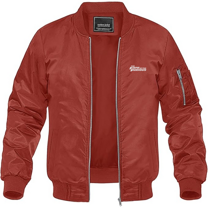Men's The Fate Of the Furious Logo Lightweight Bomber Jacket Windbreaker Softshell Varsity Jacket Coat