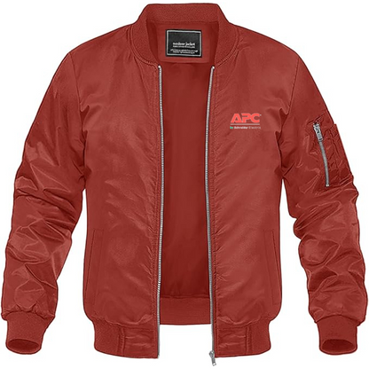 Men's APC Logo Lightweight Bomber Jacket Windbreaker Softshell Varsity Jacket Coat