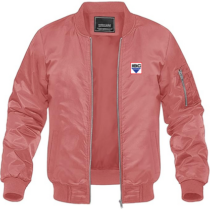 Men's IBC Vehicles Logo Lightweight Bomber Jacket Windbreaker Softshell Varsity Jacket Coat